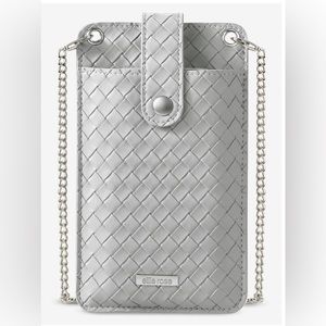 ELLIE ROSE Crossbody Phone Bag with Rfid Blocking Lining - Silver